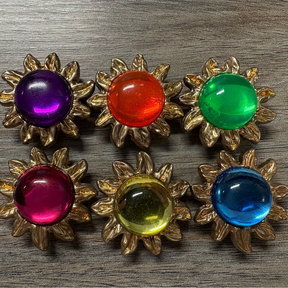 Vintage Colorful Sunburst Button Covers